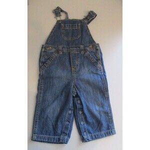 Old Navy Unisex Baby Boy Baby Girl 12-18M Denim Bib Overalls Dark Wash